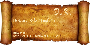 Dobos Kálmán névjegykártya